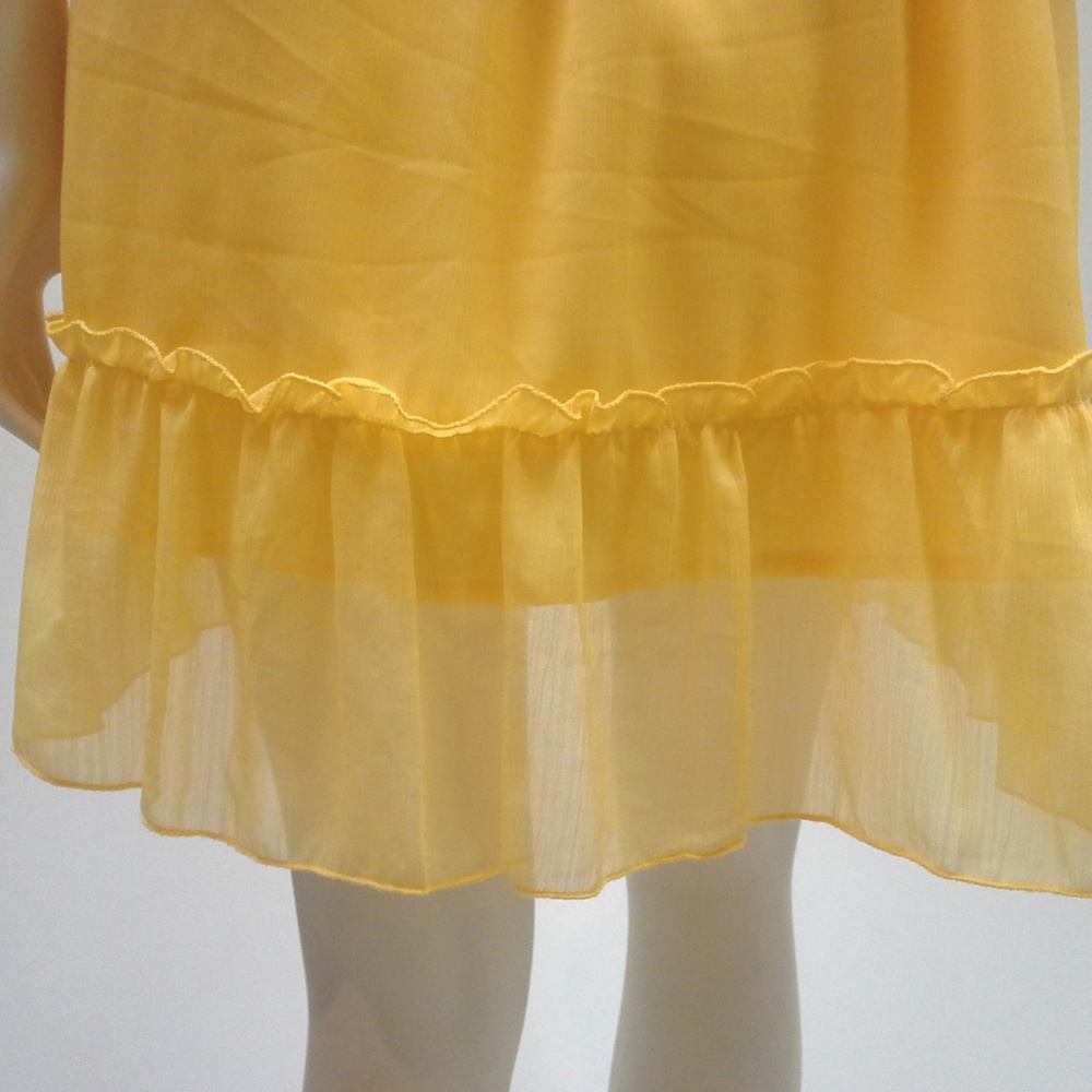 Yellow Chiffon Ruffle Summer Dress - Picture 4 of 8